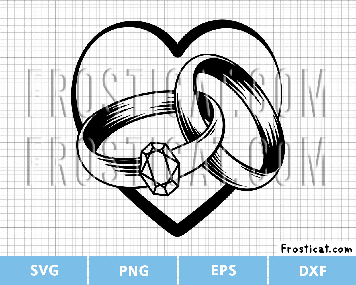 Wedding Rings Heart Svg, Wedding Svg, Just Married