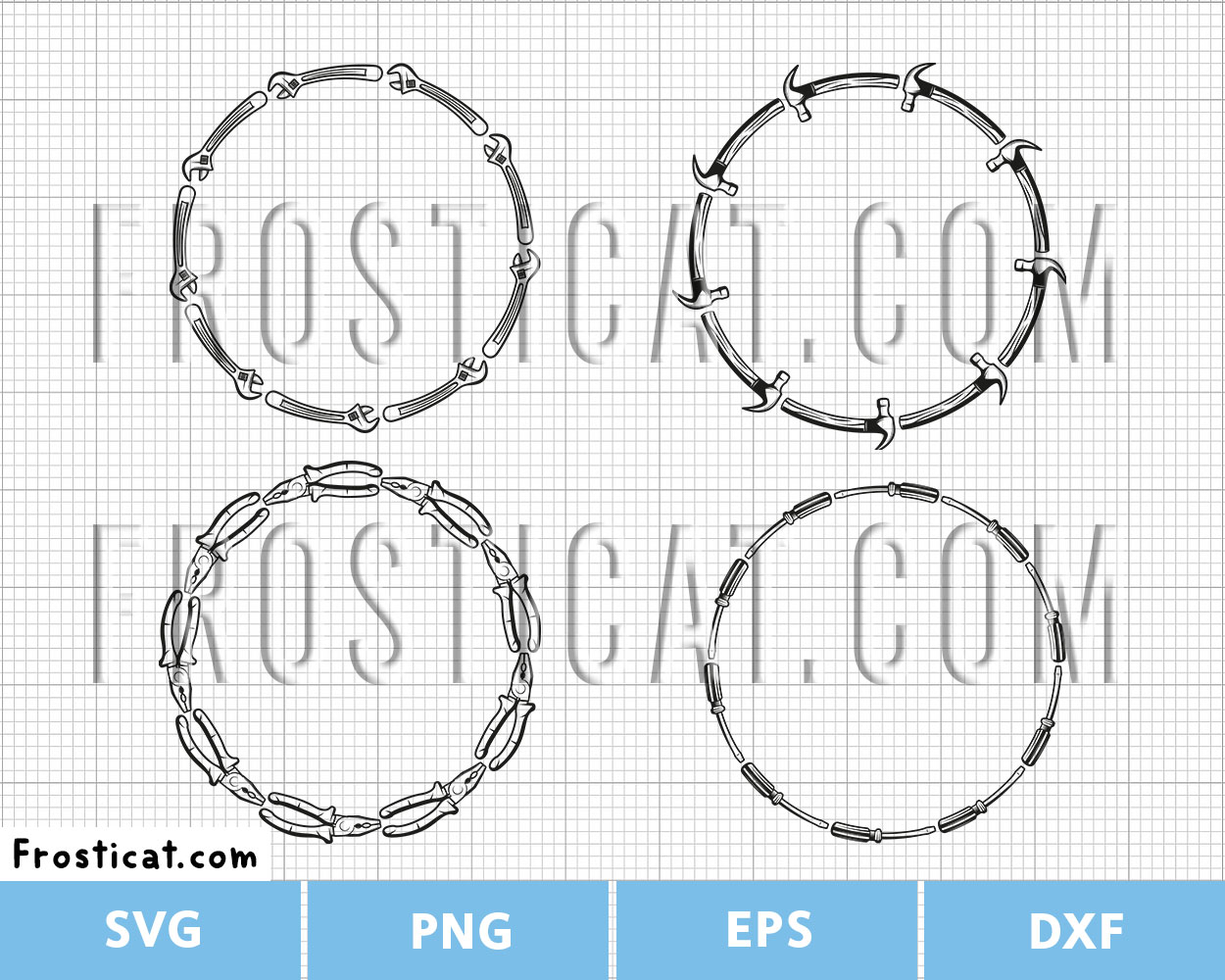 Fathers Day Circle Tool Frame Svg Bundle, Photo Frame Svg