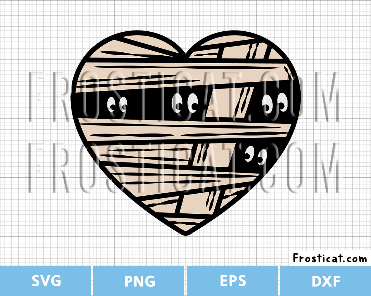 Halloween Mummy Bandage Heart Svg, Halloween Svg