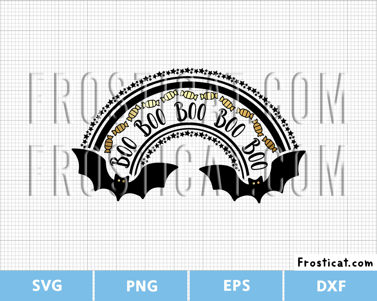 Halloween Rainbow Boo Candies Stars Svg, Halloween Svg