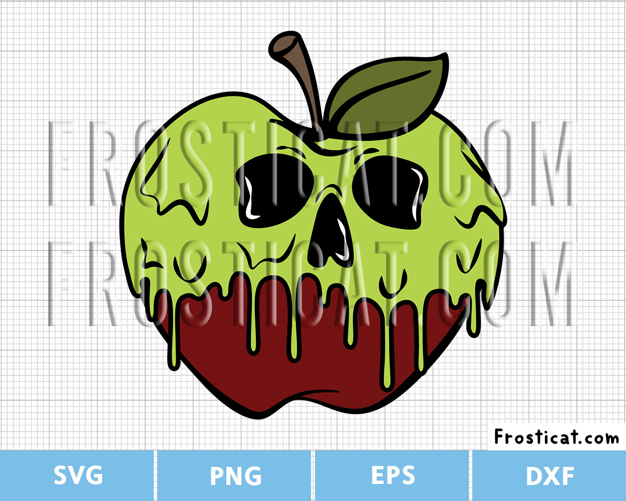 Poison Apple Skull Svg, Halloween Svg, Halloween Decor Svg
