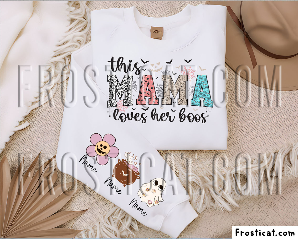 This Mama Loves Her Boos Custom Name Halloween Sleeve Svg