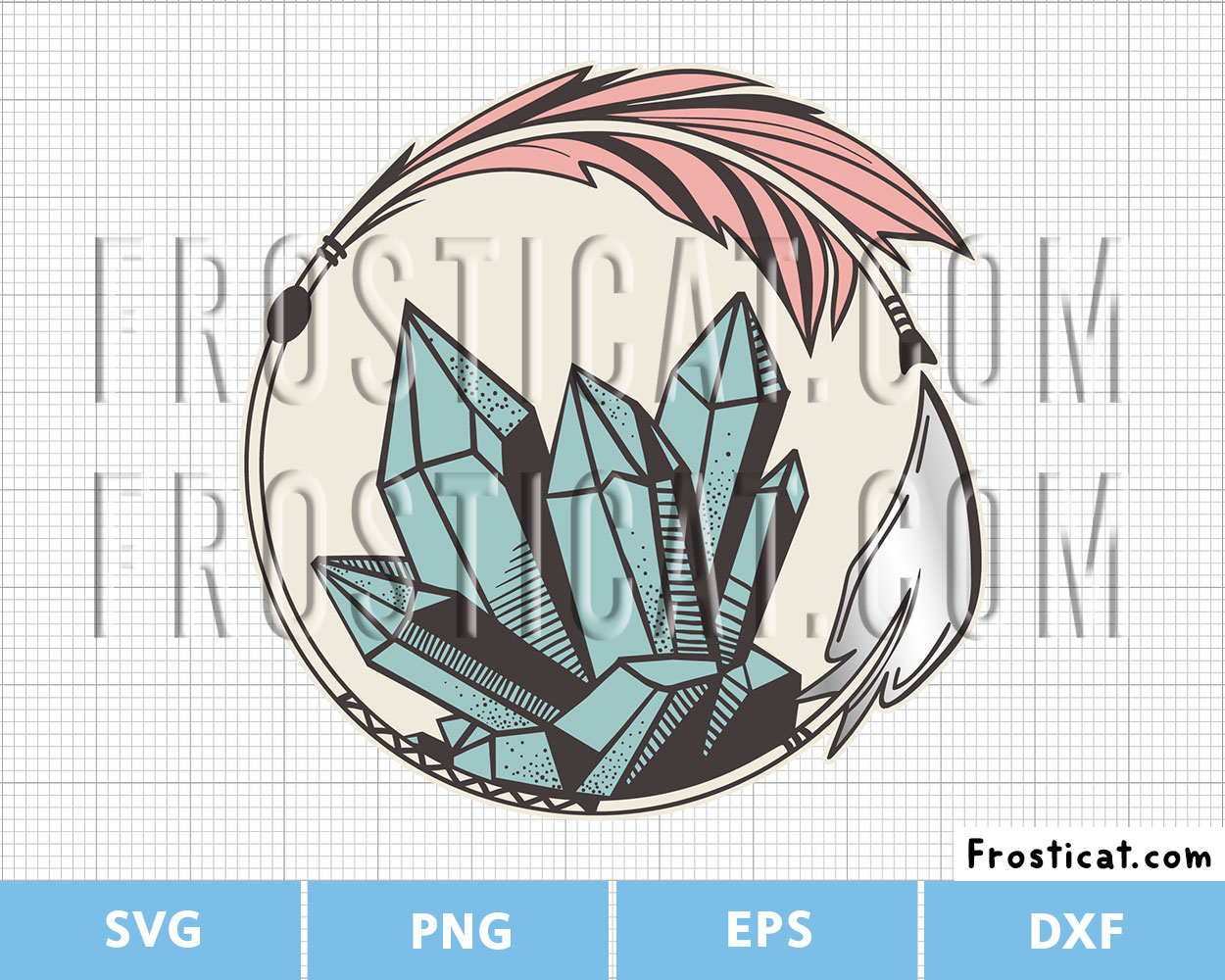 Boho Arrow Circle Frame With Crystal Svg, Halloween Svg