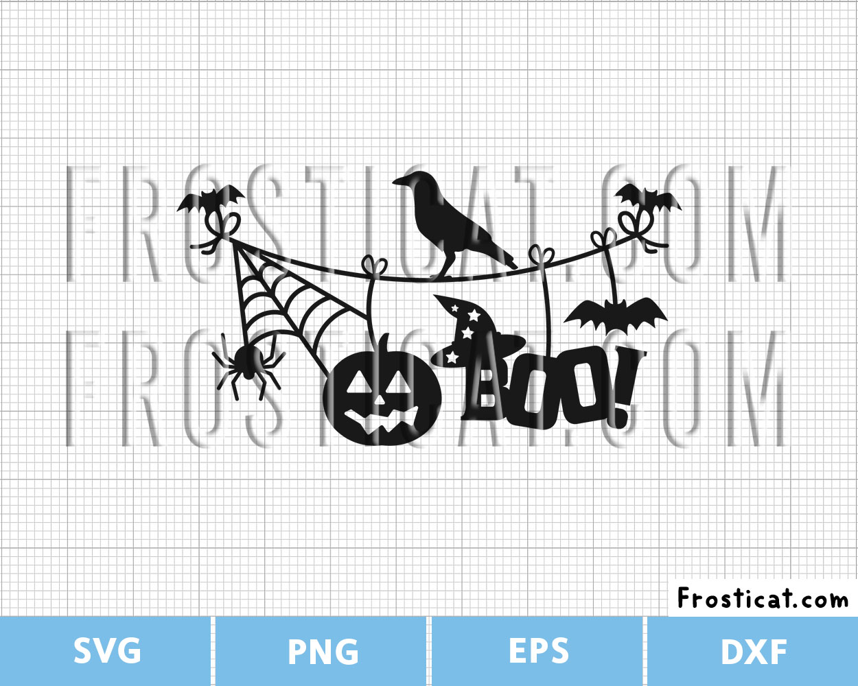 Halloween Boo Banner Garland Decoration Svg