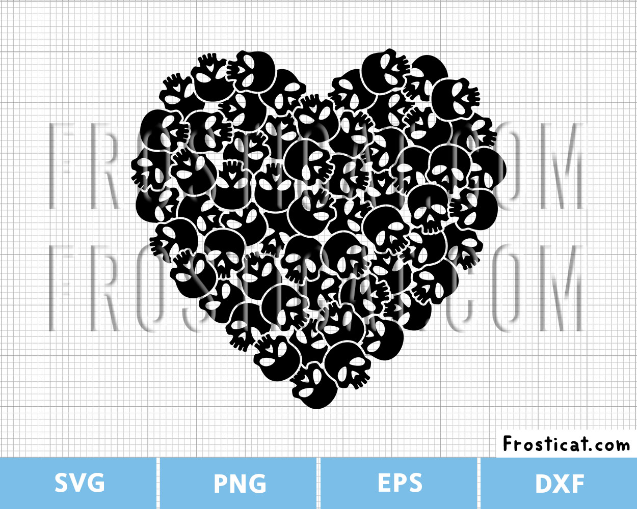Heart Skull Halloween Svg, Love Svg, Heart Svg, Halloween Svg