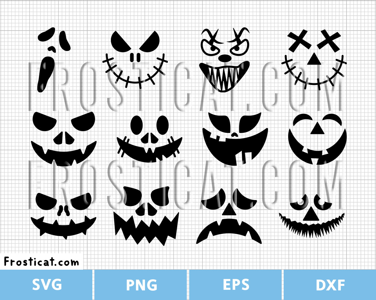 Pumpkin Face Svg Bundle, Halloween Svg, Fall Svg