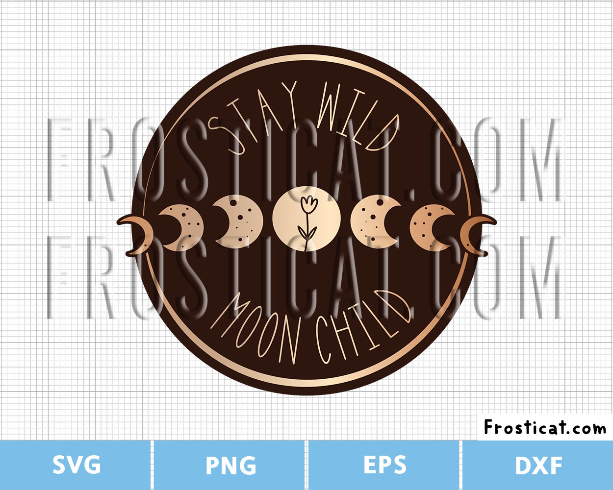 Stay Wild Moon Child Svg, Moon Svg, Crescent Moon Svg