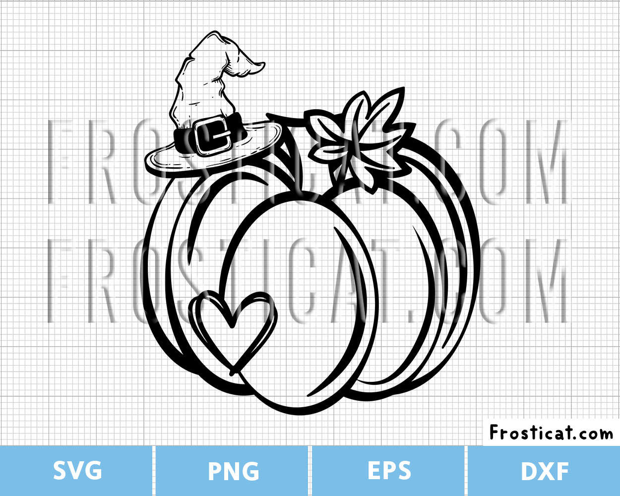 Halloween Pumpkin With Witch Hat Svg, Halloween Svg