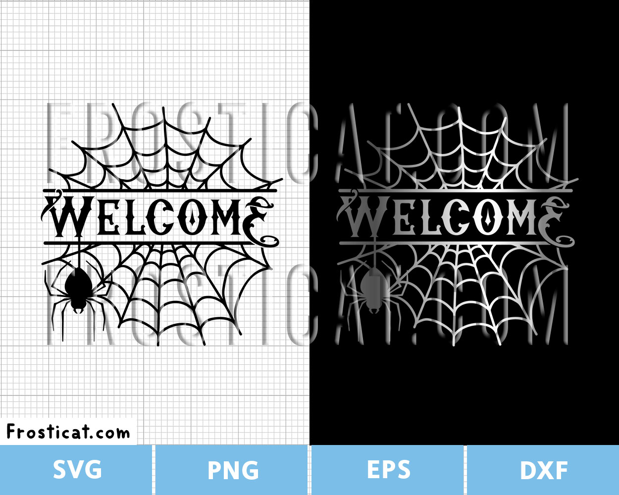 Welcome Home Spider Web Sign Svg, Halloween Svg