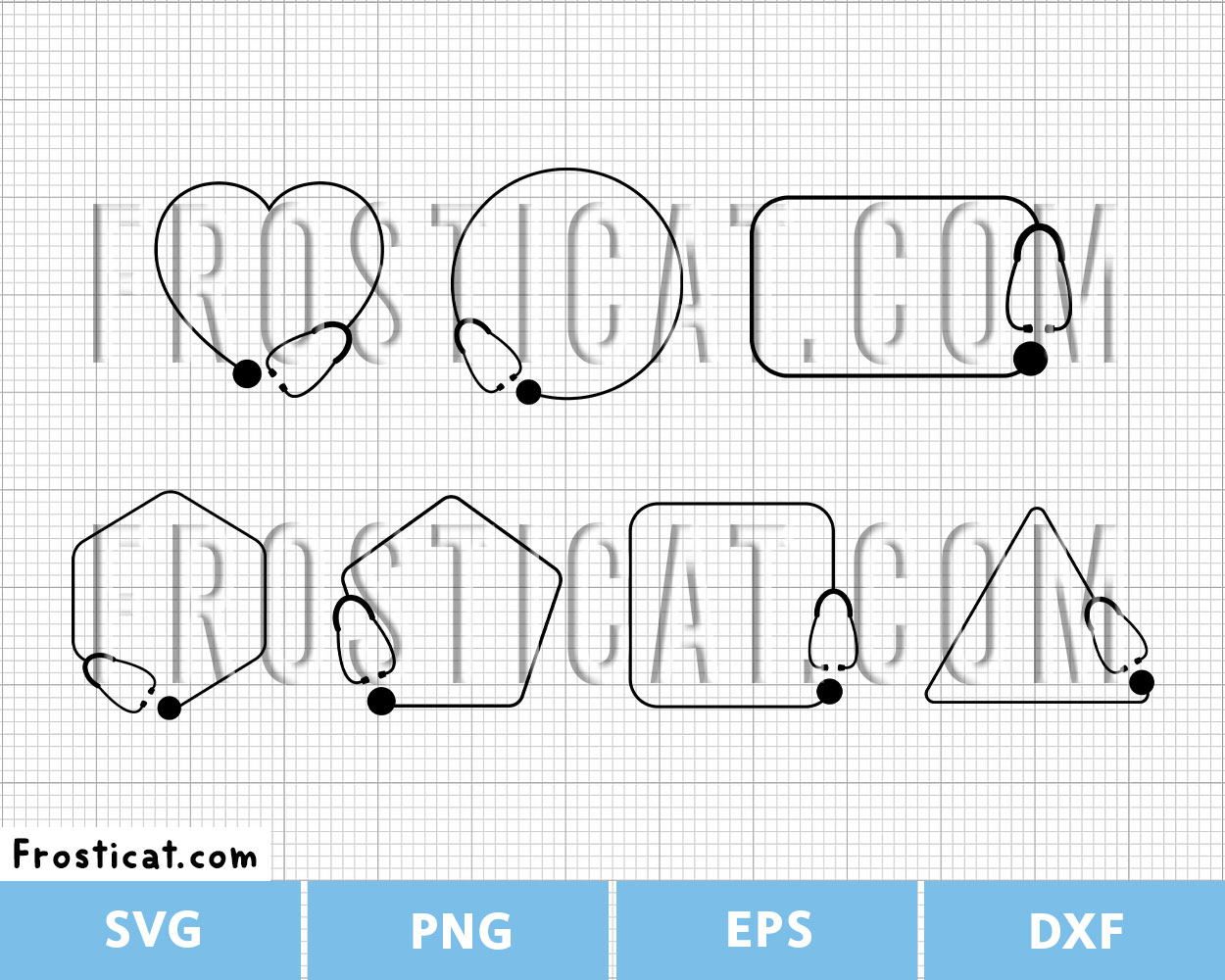Nurse Stethoscope Frame Svg Bundle, Nurse Svg, Doctor Svg