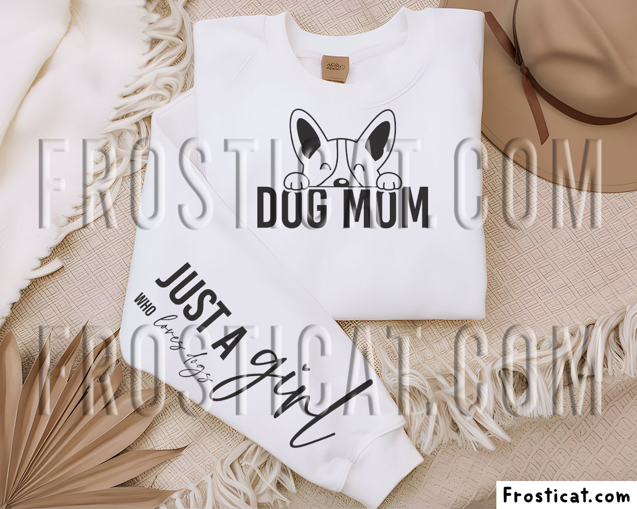 Dog Mom Just A Girl Who Loves Dogs Sleeve Sweatshirt Svg