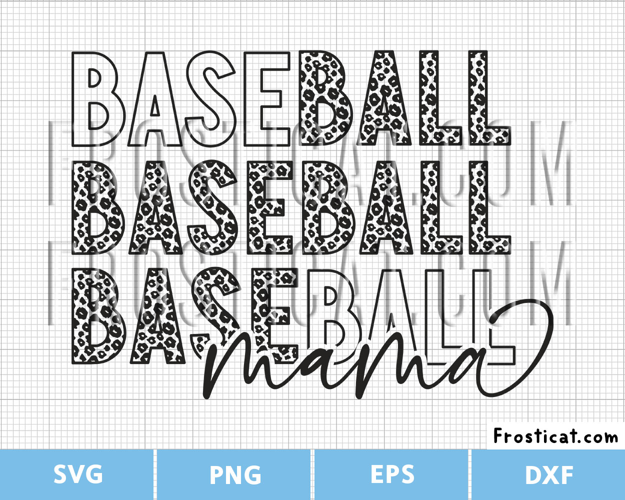 Baseball Mama Leopard Print Svg, Baseball Mom Svg
