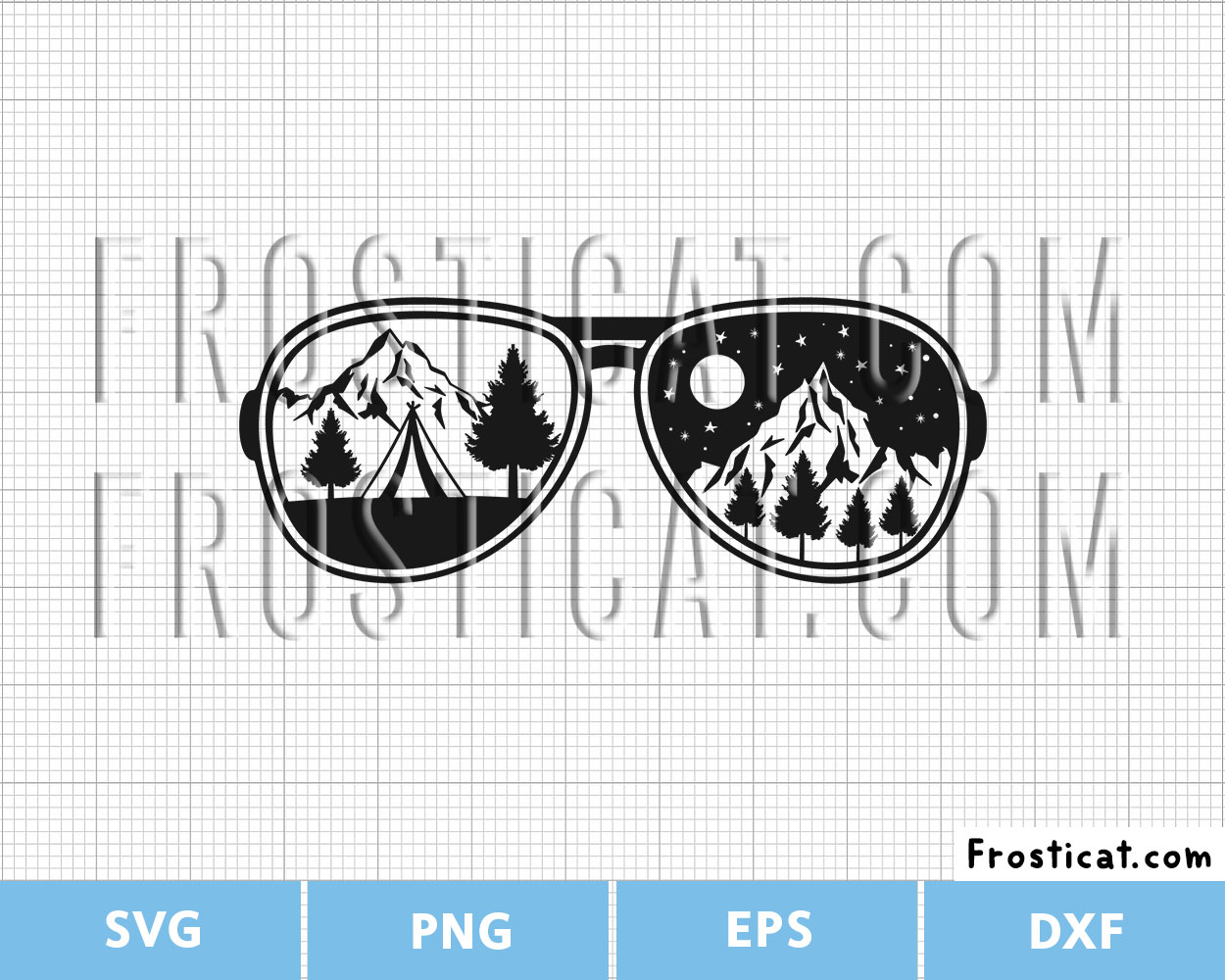 Tent Camping Scene Inside Sunglasses Svg, Camping Svg
