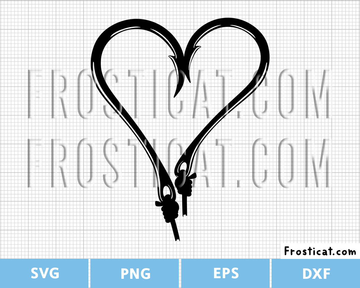 Fishing Hook Heart Svg, Fisherman Svg, Fishing Svg