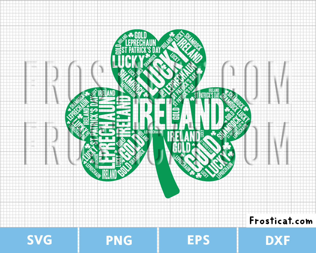 Shamrock Word Art Svg, St Patricks Day Svg, Clover Svg