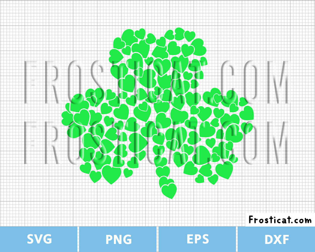 Shamrock Love Heart Collage Svg, St Patricks Day Svg