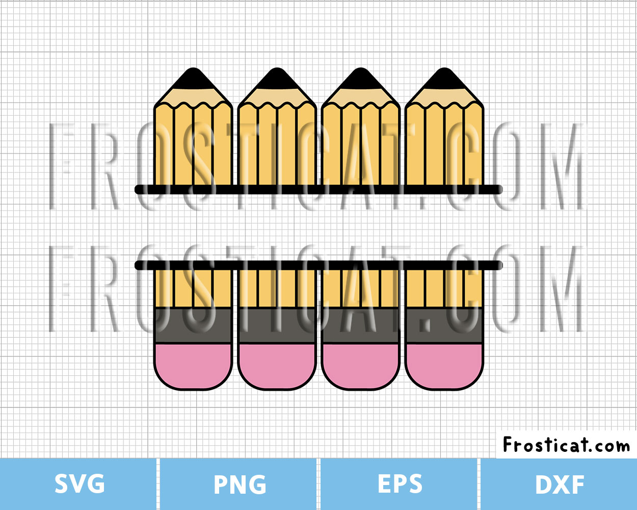 Pencil Split Monogram Svg, Teacher Monogram Svg