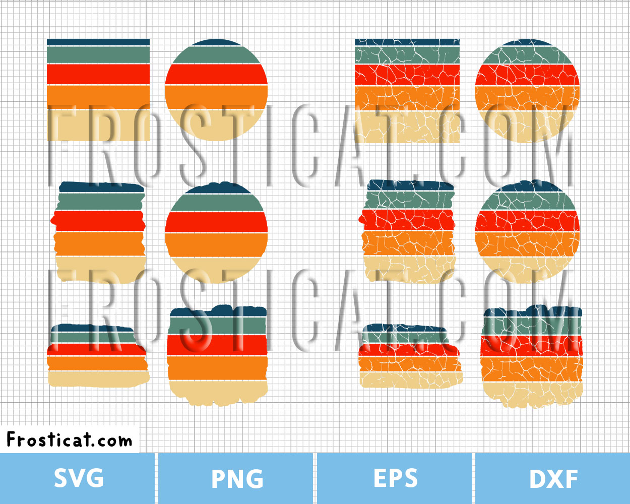 Retro Summer Sunset Template Svg Bundle