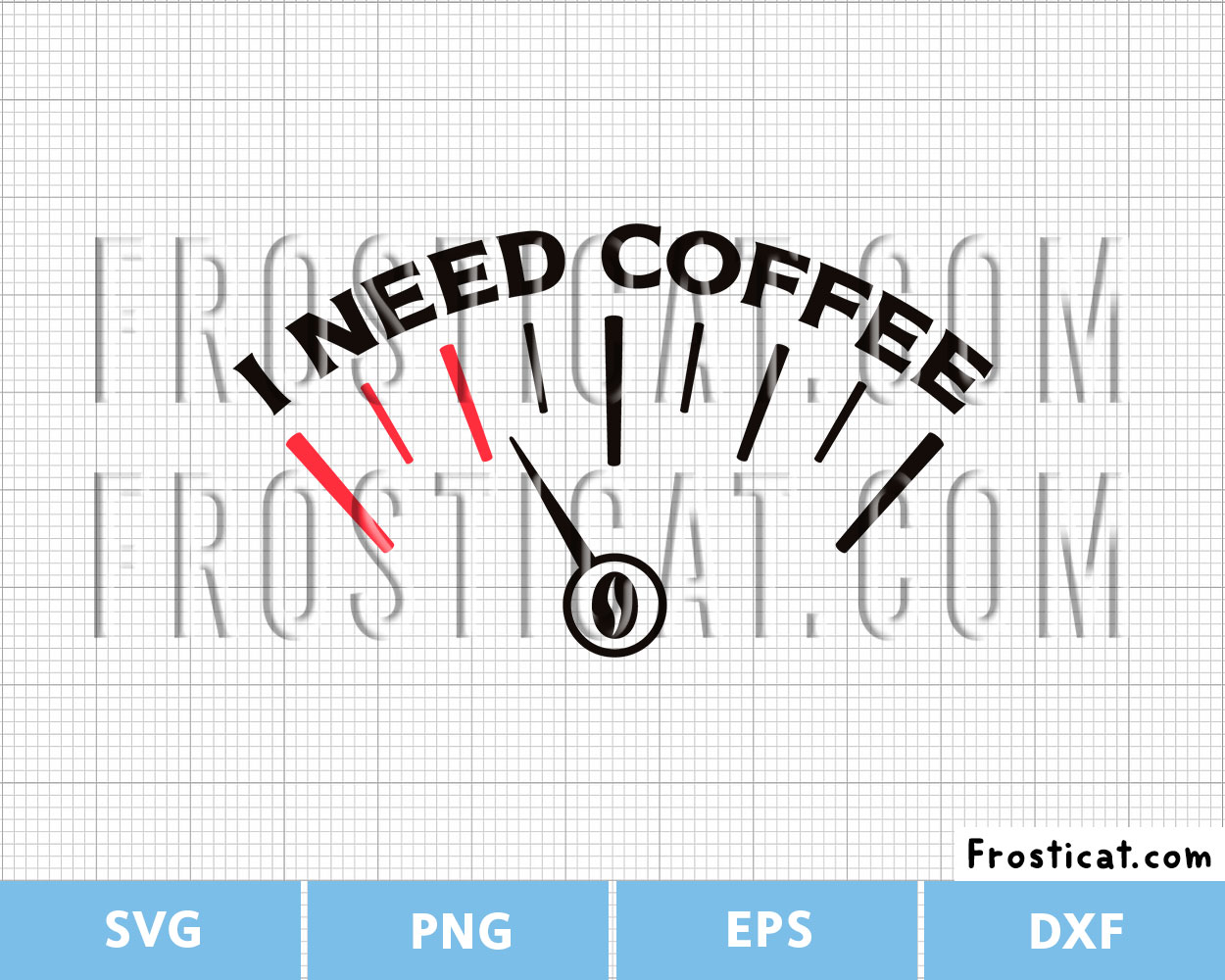 Barometer Fuel Gauge I Need Coffee Svg, Coffee Svg