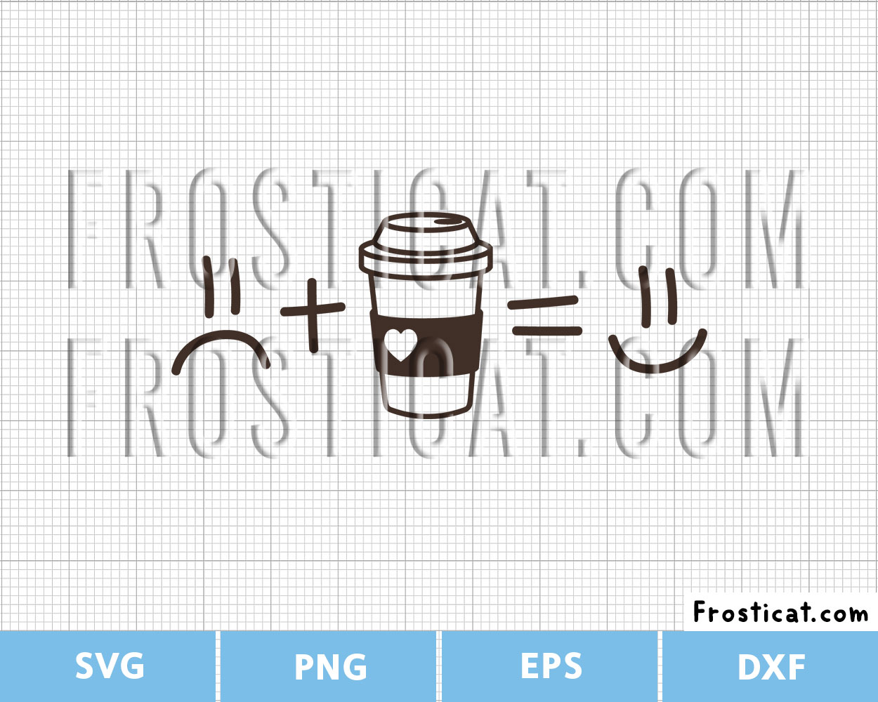 Sad Face Plus Coffee Equals Happy Face Svg, Coffee Svg
