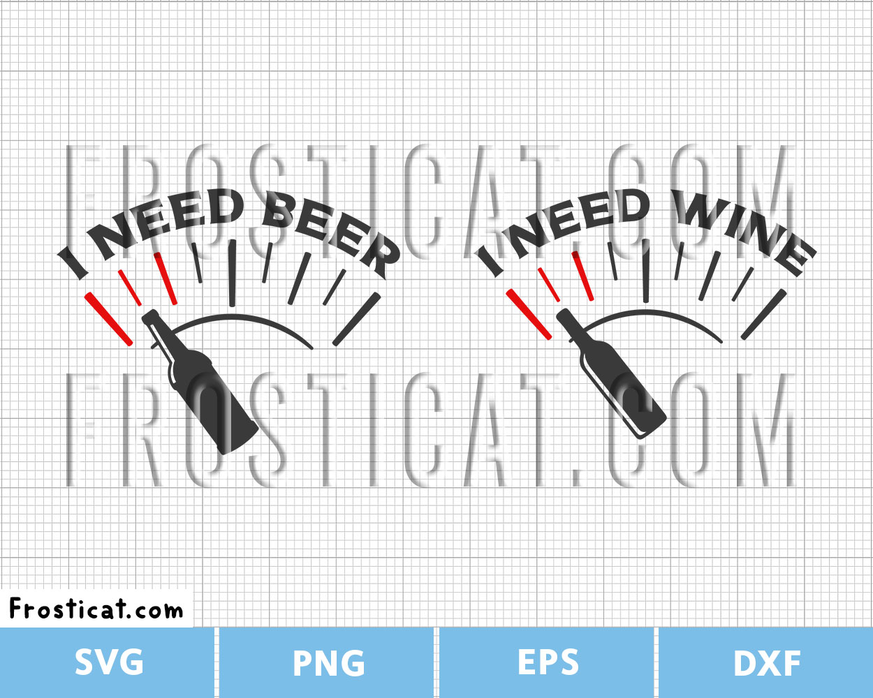 Barometer Fuel Gauge Beer Wine Svg Bundle, I Need Beer Svg