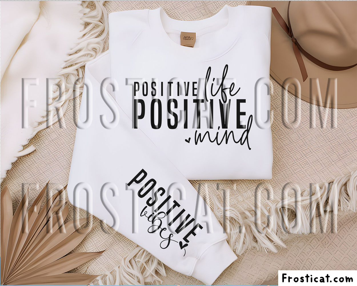 Positive Life Positive Mind Sleeve Svg, Inspirational Quote Svg