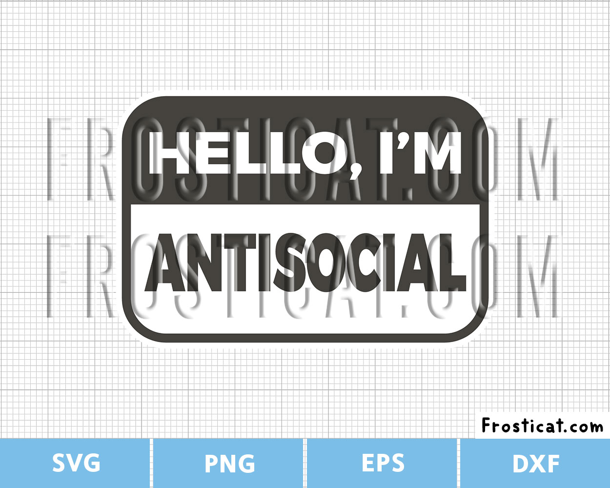 Hello Im Antisocial Svg, Introvert Svg, Funny Quote Svg