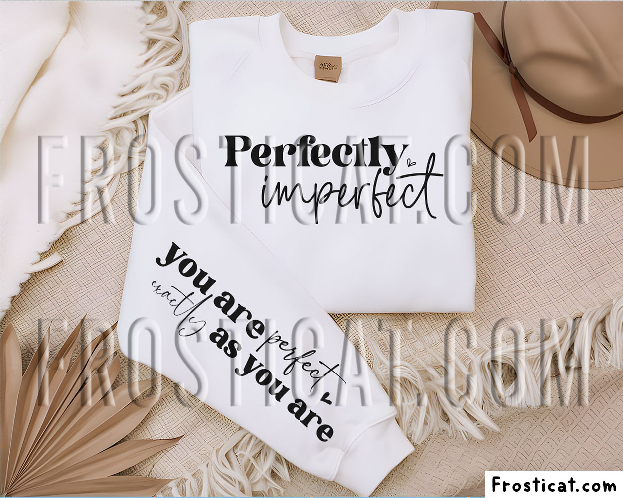 Perfectly Imperfect Inspirational Quote Sleeve Svg
