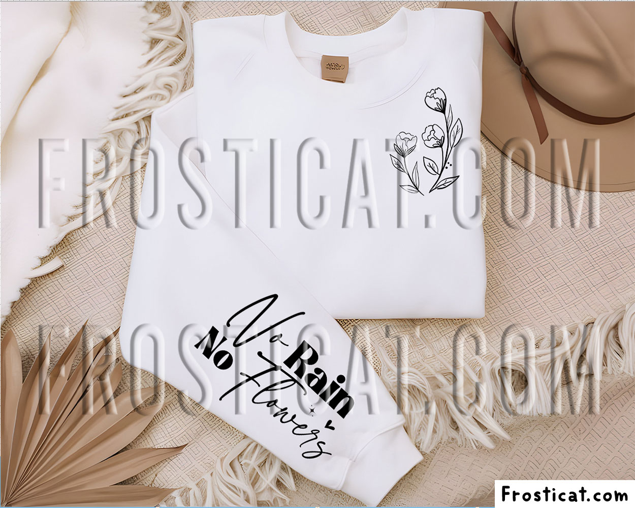 No Rain No Flowers Sleeve Sweatshirt Svg, Wildflower Svg