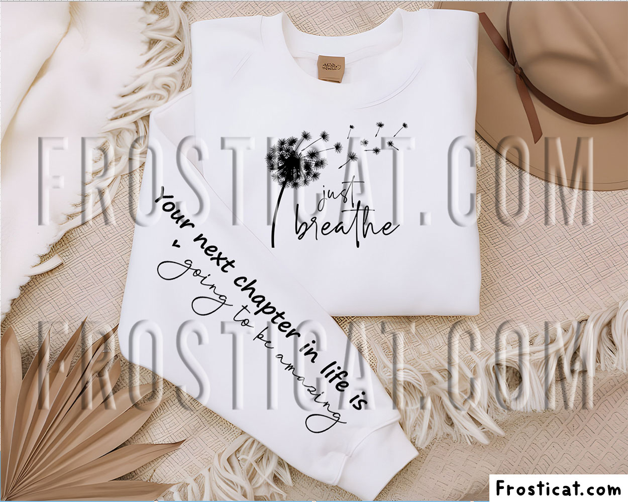 Just Breathe Dandelion Sleeve Sweatshirt Svg