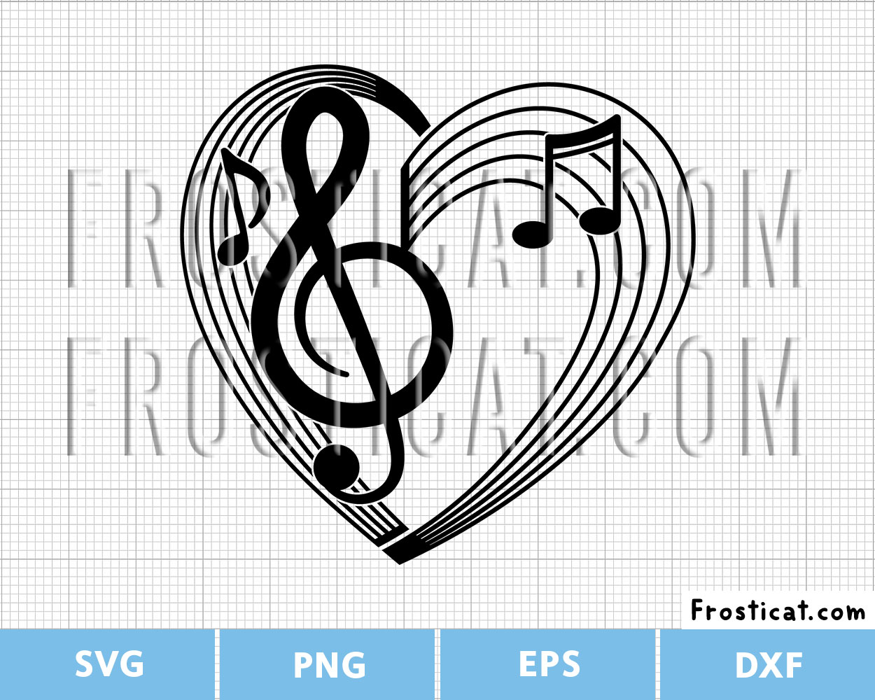 Heart Musical Notation Svg, Love Music Svg, Music Note Svg