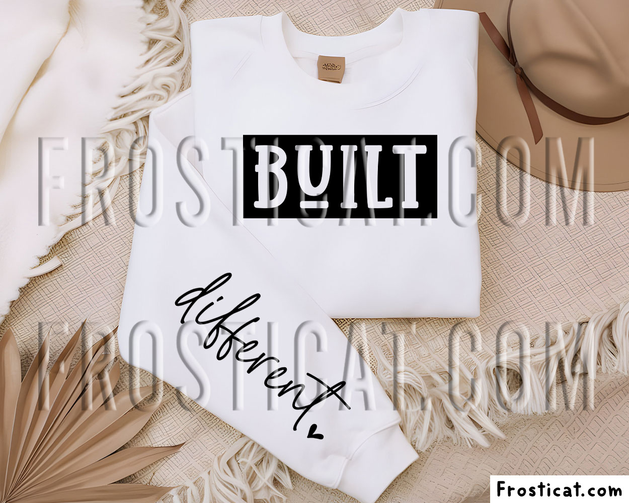 Built Different Sweatshirt Sleeve Svg, Inspirational Quote Svg