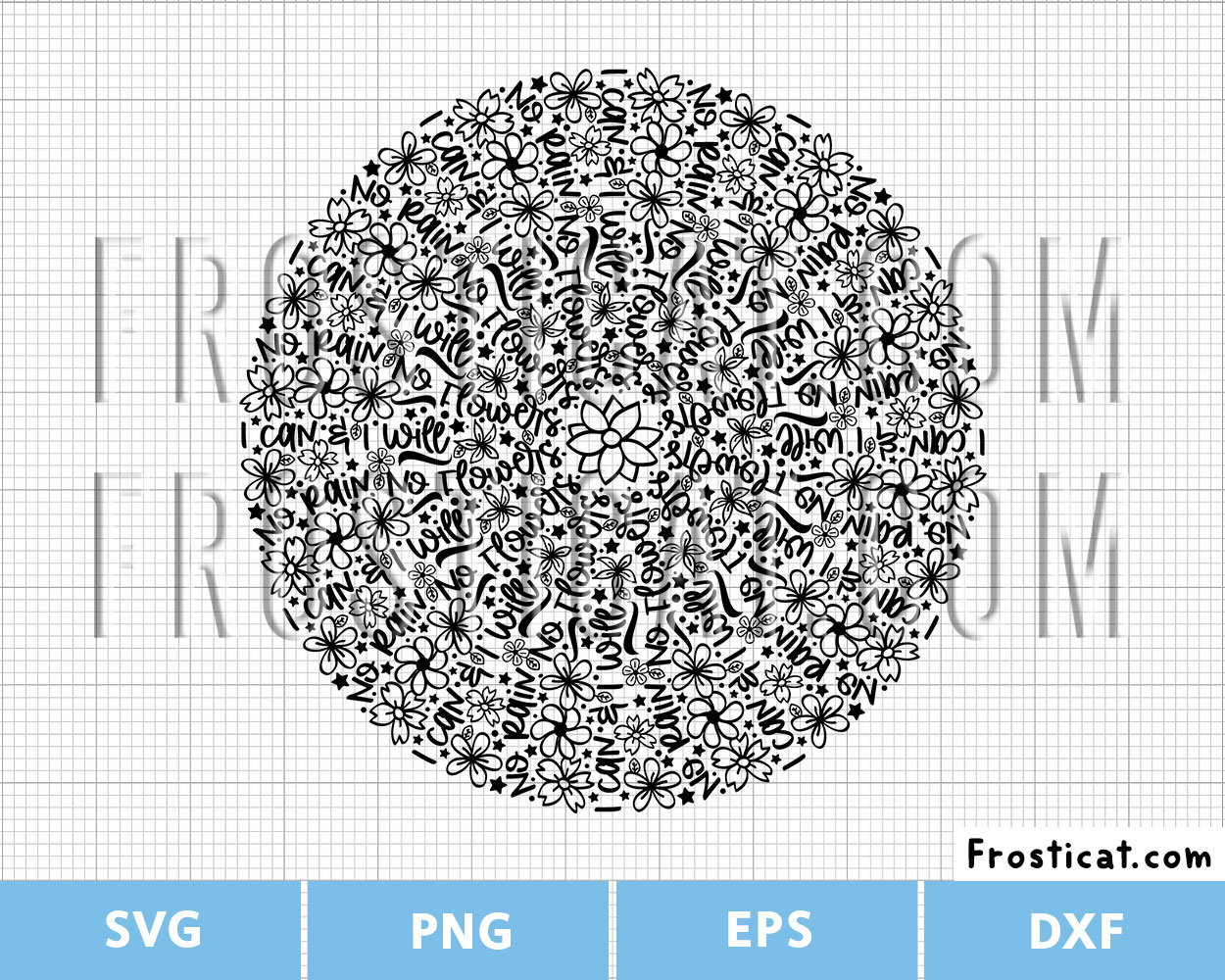 Inspirational Quote Floral Zentangle Svg, I Can And I Will Svg