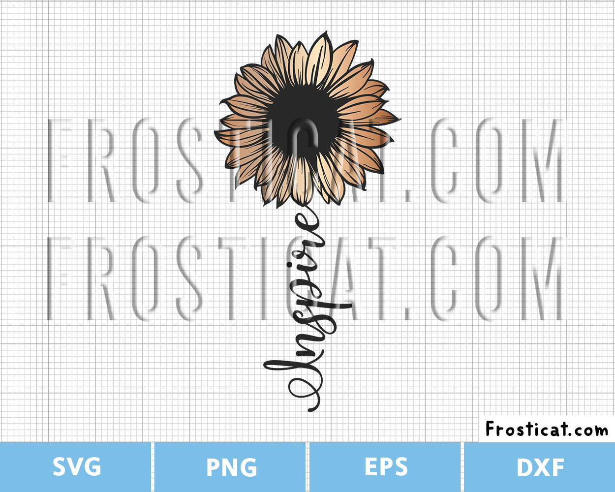 Inspire Sunflower Svg, Positive Quote Svg, Inspirational Quote Svg