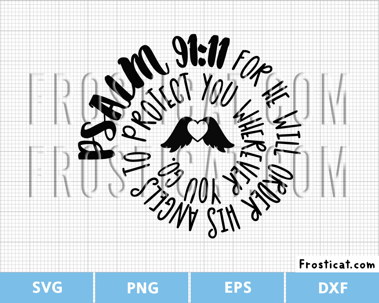 Psalm 91 11 Svg, Bible Verse Svg, Christian Svg