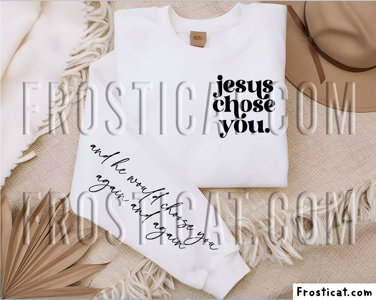 Jesus Chose You Sweatshirt Sleeve Svg, Inspirational Quote Svg