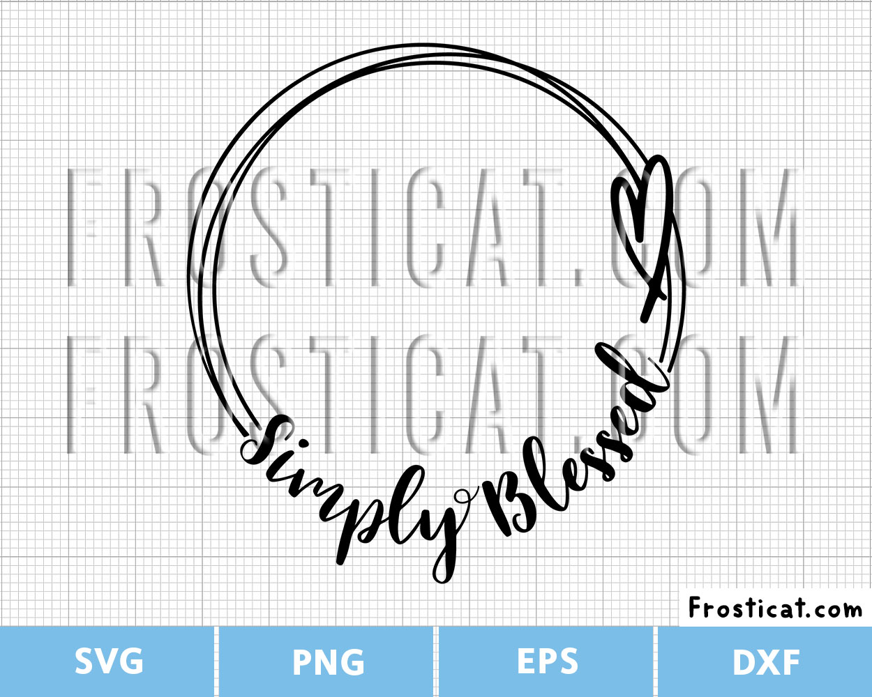 Simply Blessed Doodle Circle Frame Svg, Photo Frame Svg