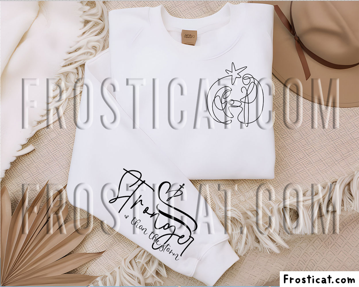 You Are Stronger Than The Storm Cross Sweatshirt Sleeve Svg