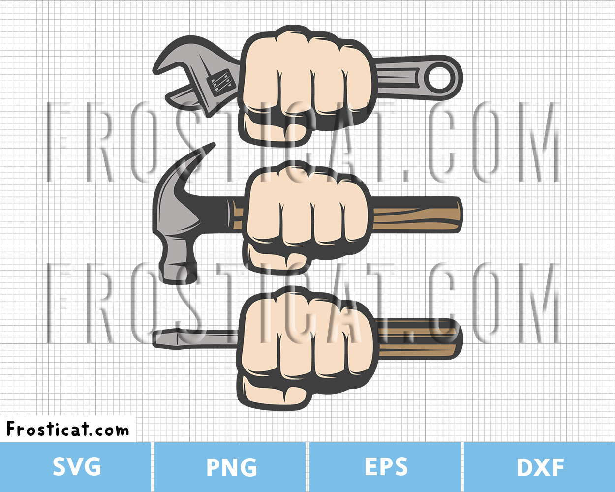 Fist With Tool Svg Bundle, Hand Fist Svg, Mechanic Svg