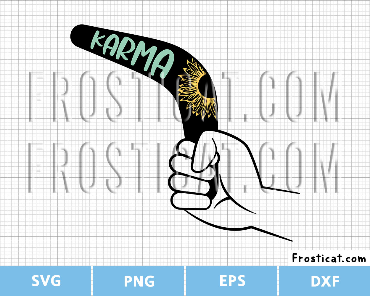 Boomerang Karma With Sunflower Svg, Karma Svg