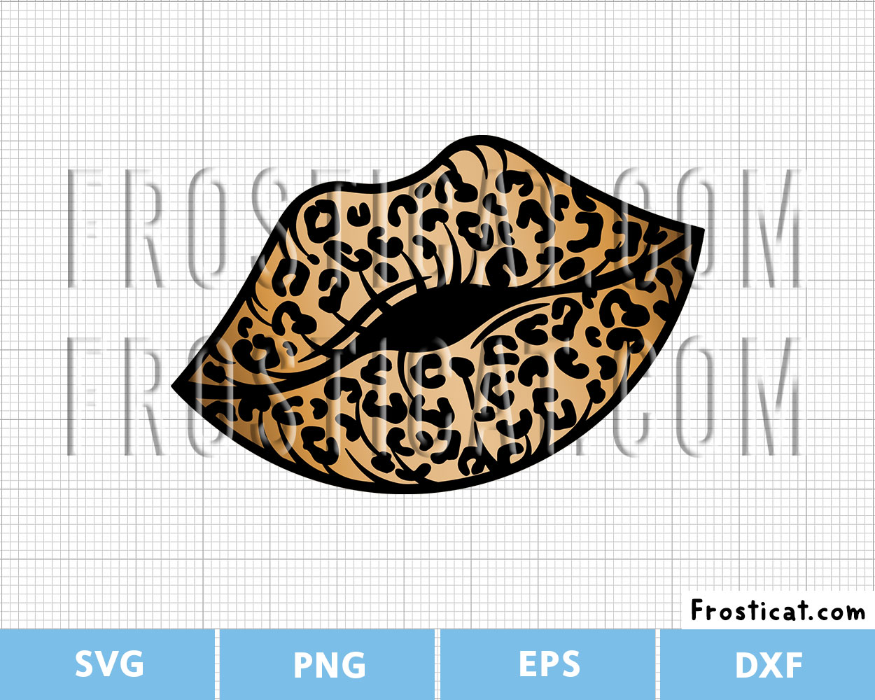 Leopard Print Lips Svg, Kiss Svg, Lips Svg
