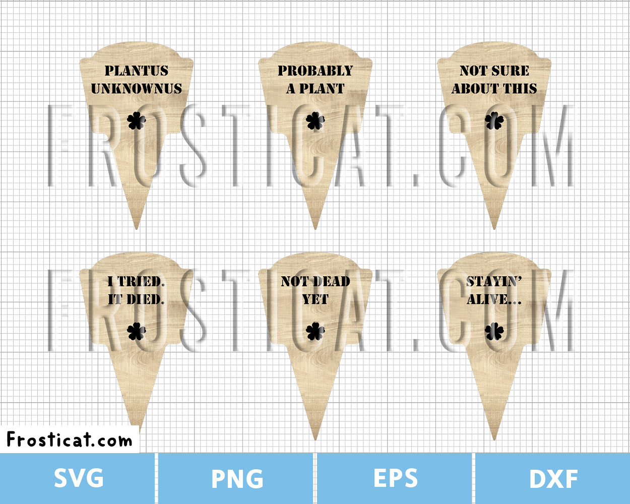 Funny Plant Tag Gardening Sign Svg Bundle, Plant Stake Svg