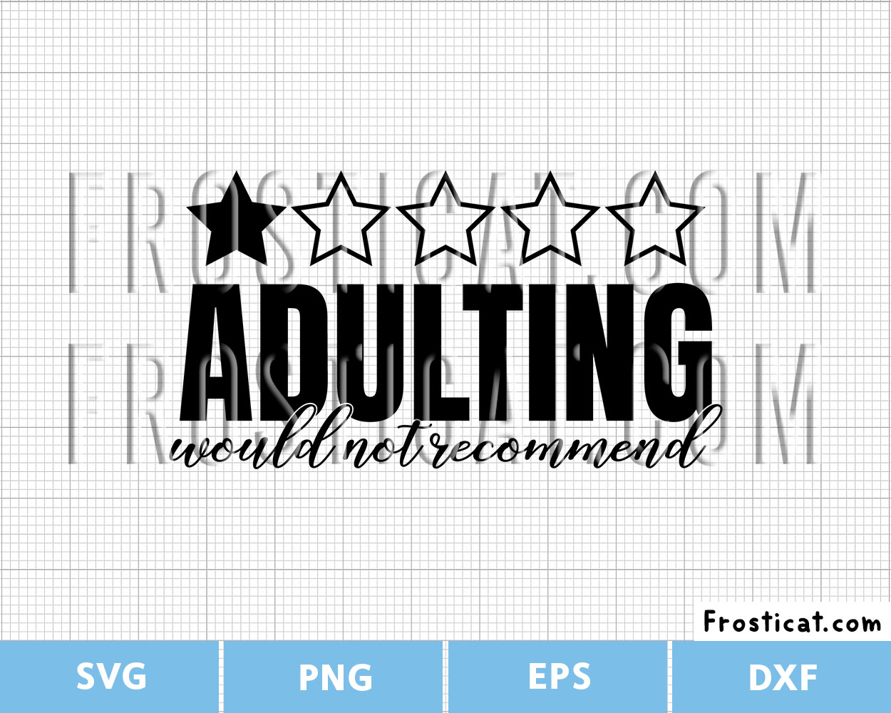 Adulting Would Not Recommend Svg, Star review Svg