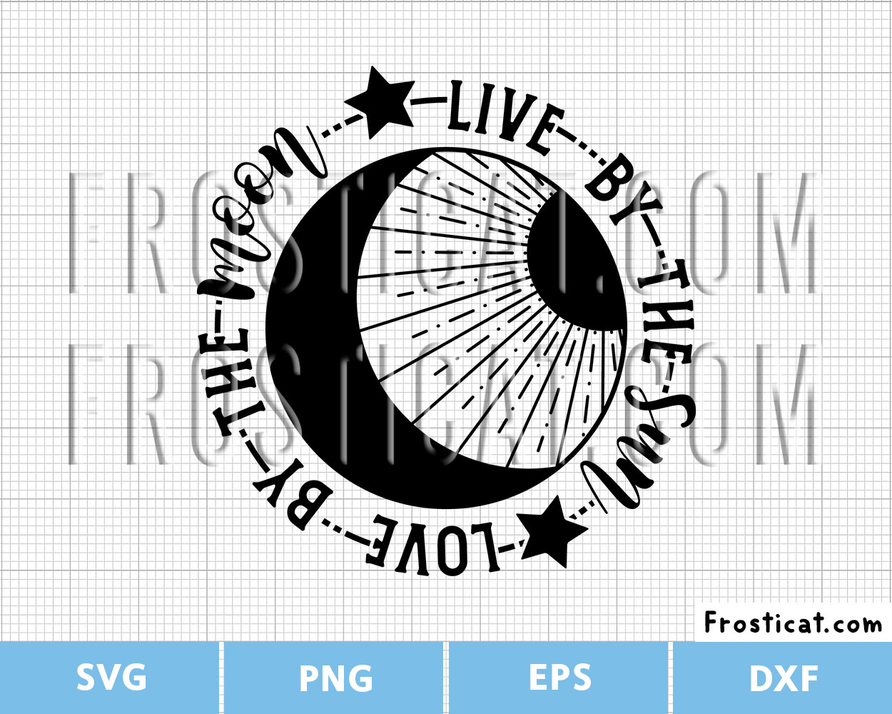 Live By The Sun Love By The Moon Svg, Celestial Svg