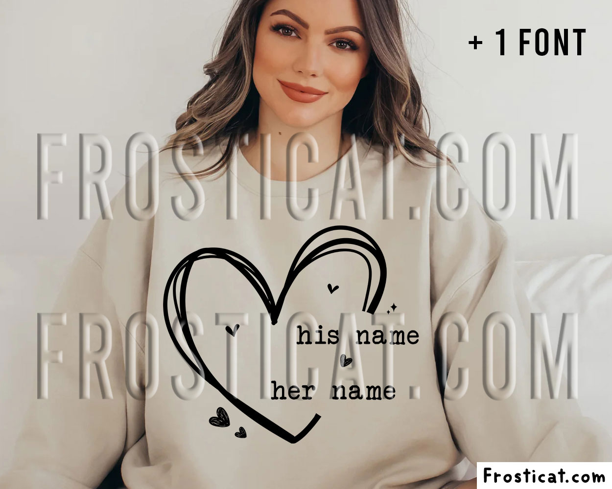 Custom Heart Couple Name Valentine Svg, Husband And Wife Svg