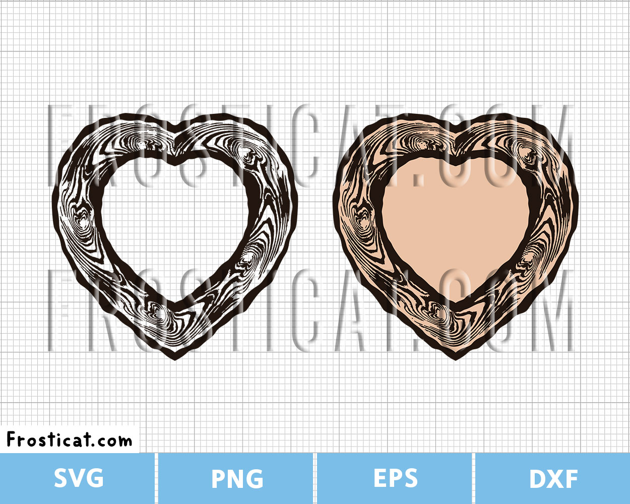 Heart Tree Log Wood Svg, Tree Ring Svg, Heart Svg