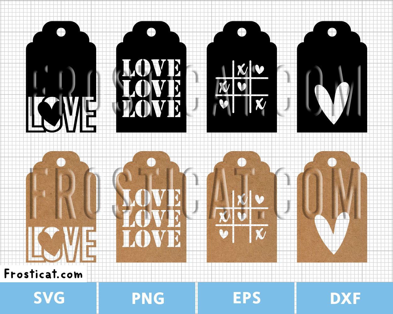 Love Valentines Day DIY Gift Tag Svg Bundle