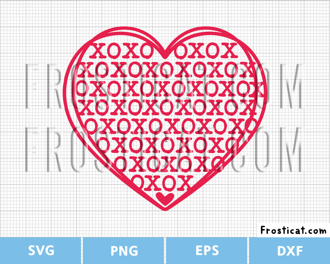 Xoxo Heart Svg, Valentines Day Svg, Love Svg, Heart Svg