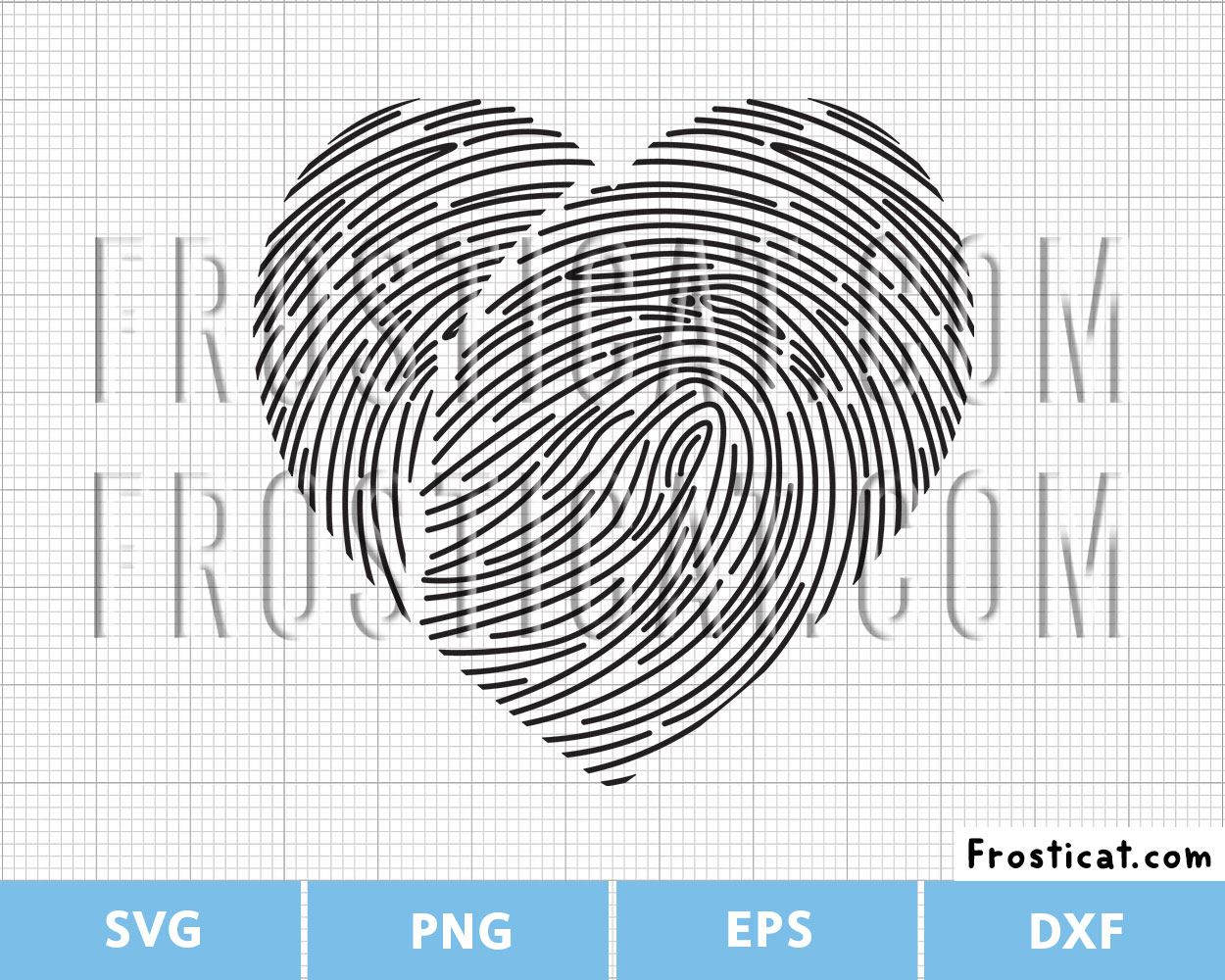 Fingerprint Heart Svg, Love Svg, Valentines Day Svg