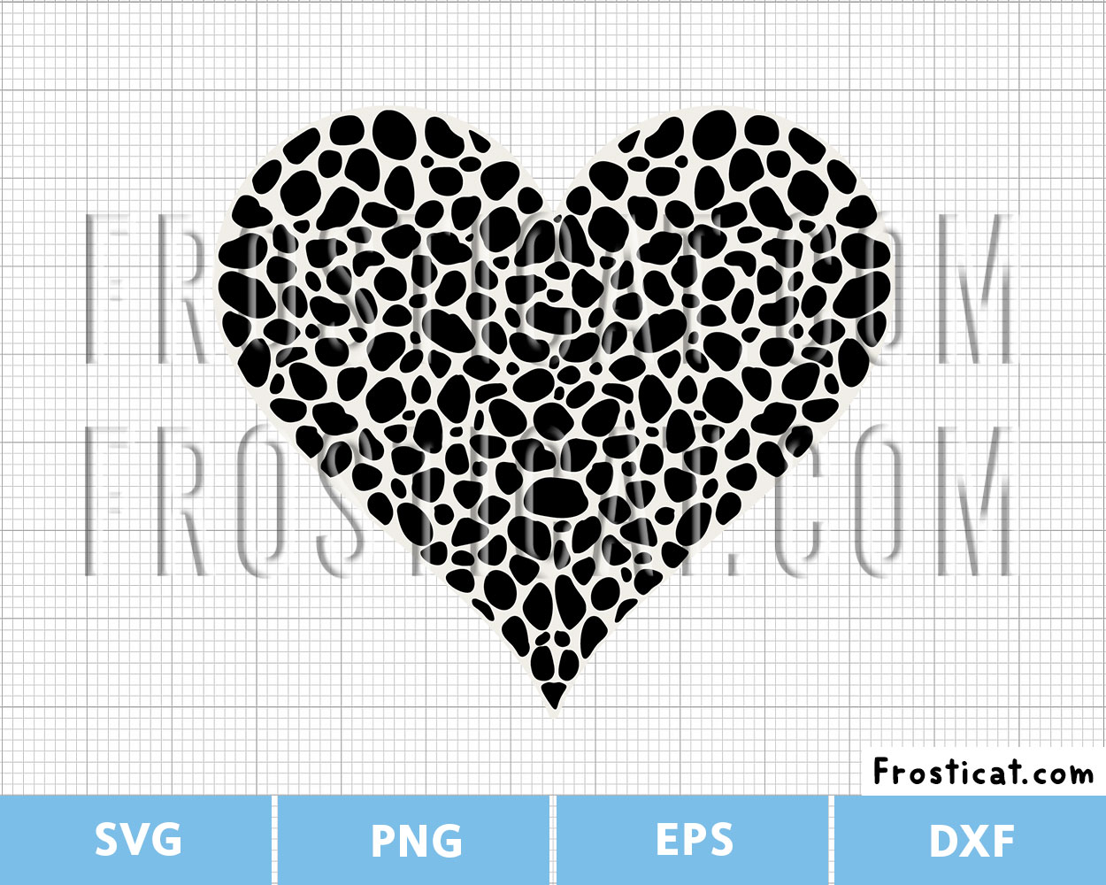 Cow Print Heart Svg, Valentines Day Svg, Love Svg